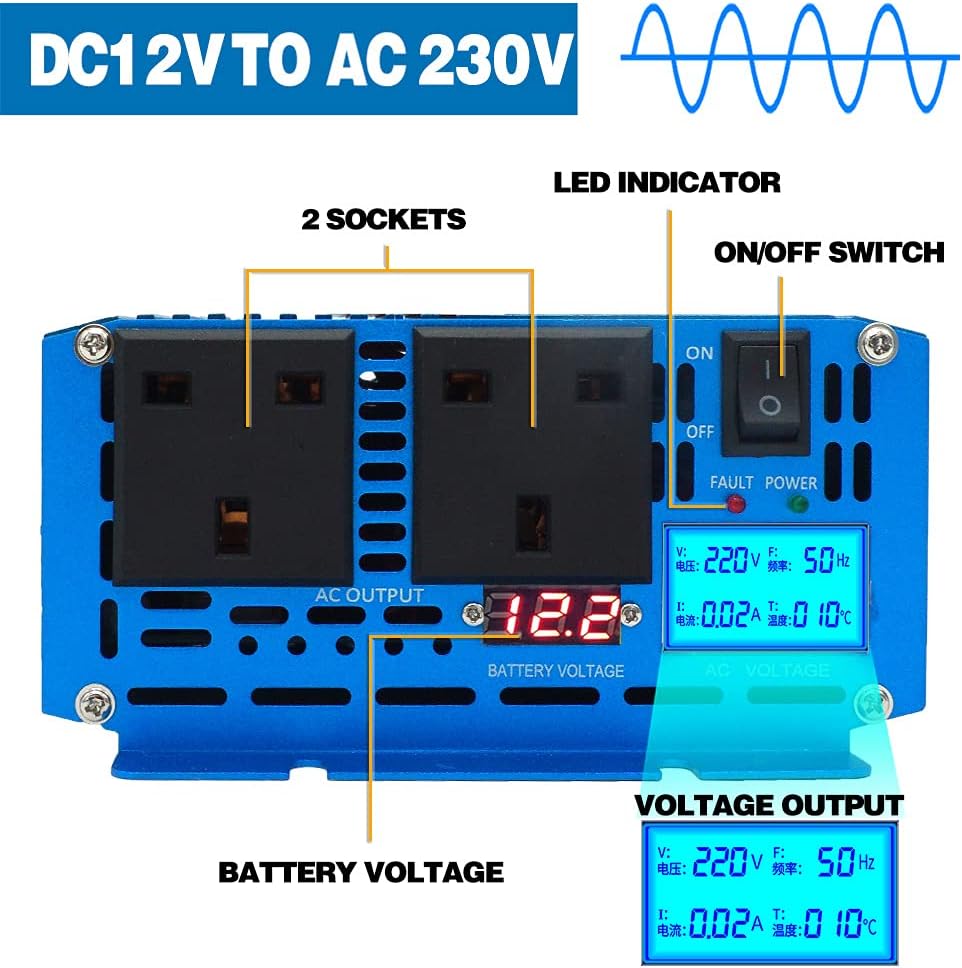 Thumbnail 1 de Cantonape 1500W Pure Sine Wave Inverter 12V to 230V 📺