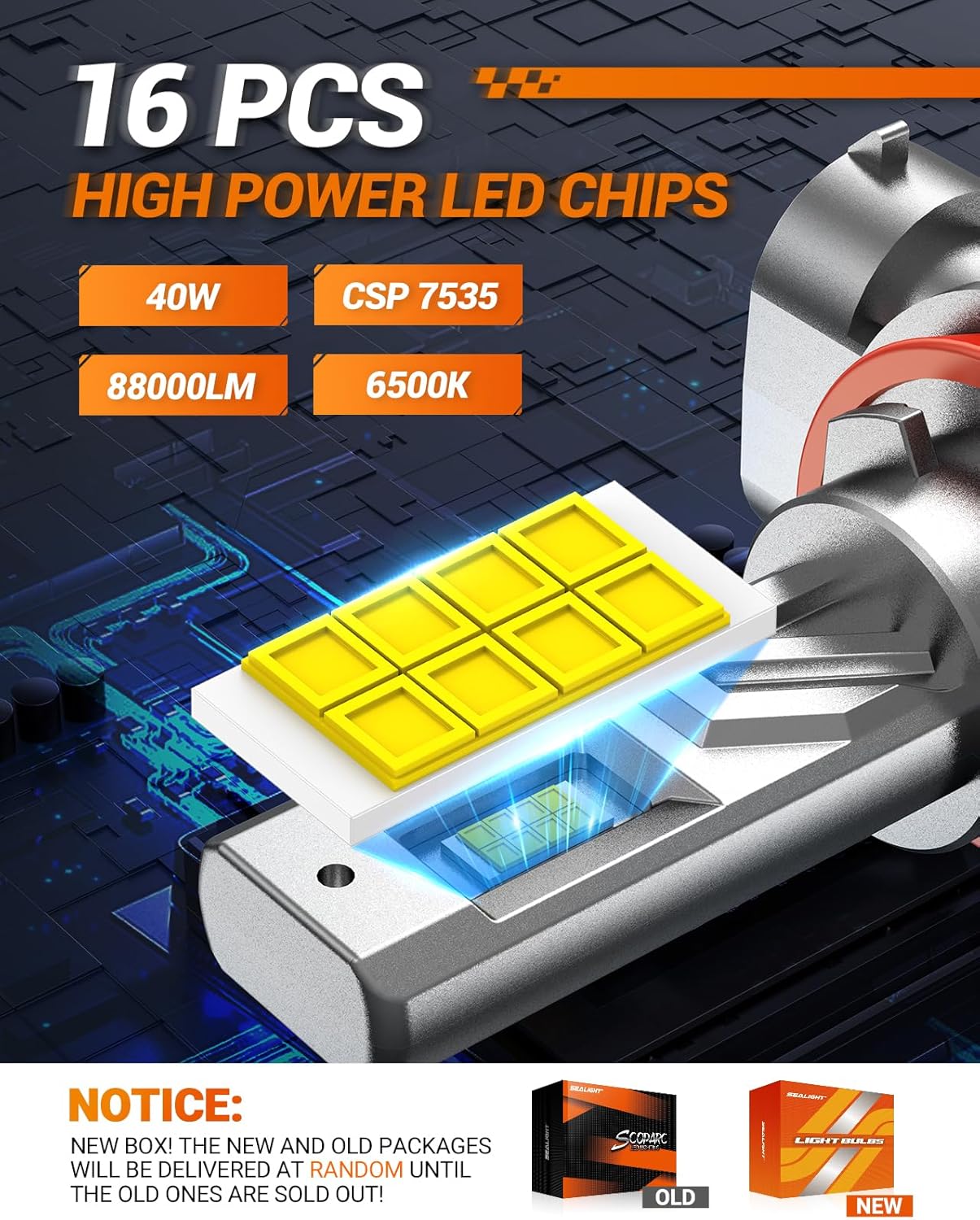 Thumbnail 3 de SEALIGHT 9005 H11 LED Bulbs Combo (Canbus Ready) 6500K 4-Pack