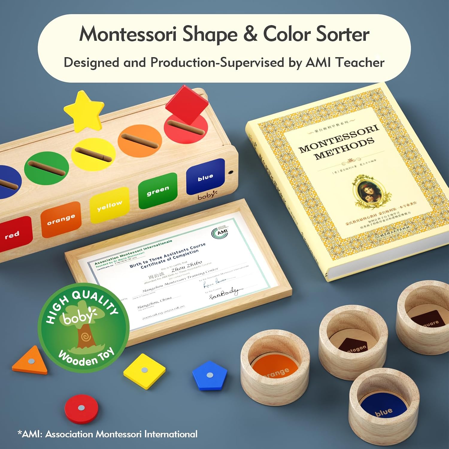 Detalle de Dailyfunn Montessori Toys Color & Shape Sorting Box for Toddlers 🎲