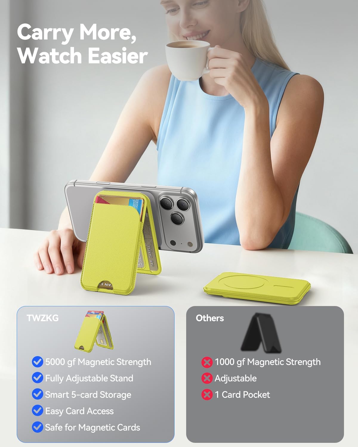 Detalle 1 de TWZKG MagSafe wallet 5-card holder