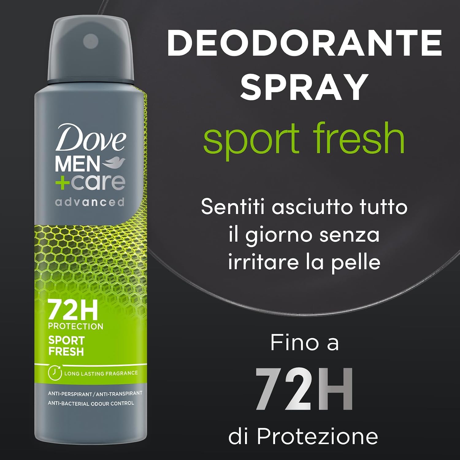 Thumbnail 2 de Dove Men + Care Sport Fresh Spray Advanced Care: Deodorante efficace e idratante, 6 pezzi da 150 ml