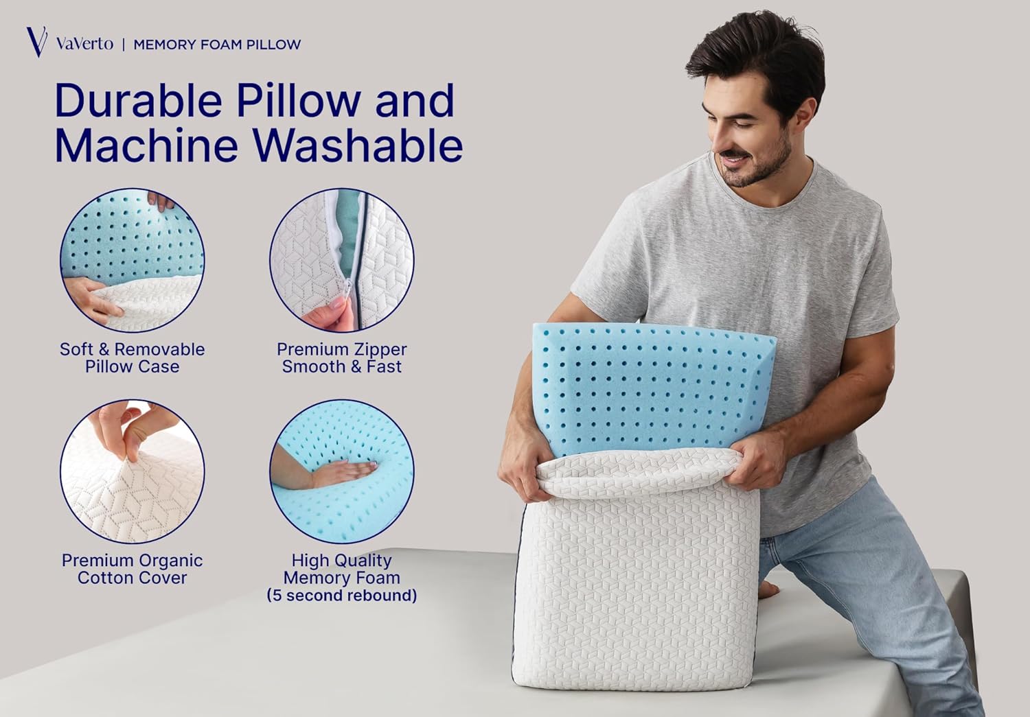 Detalle de Cooling Gel Memory Foam Pillow 1-Pack
