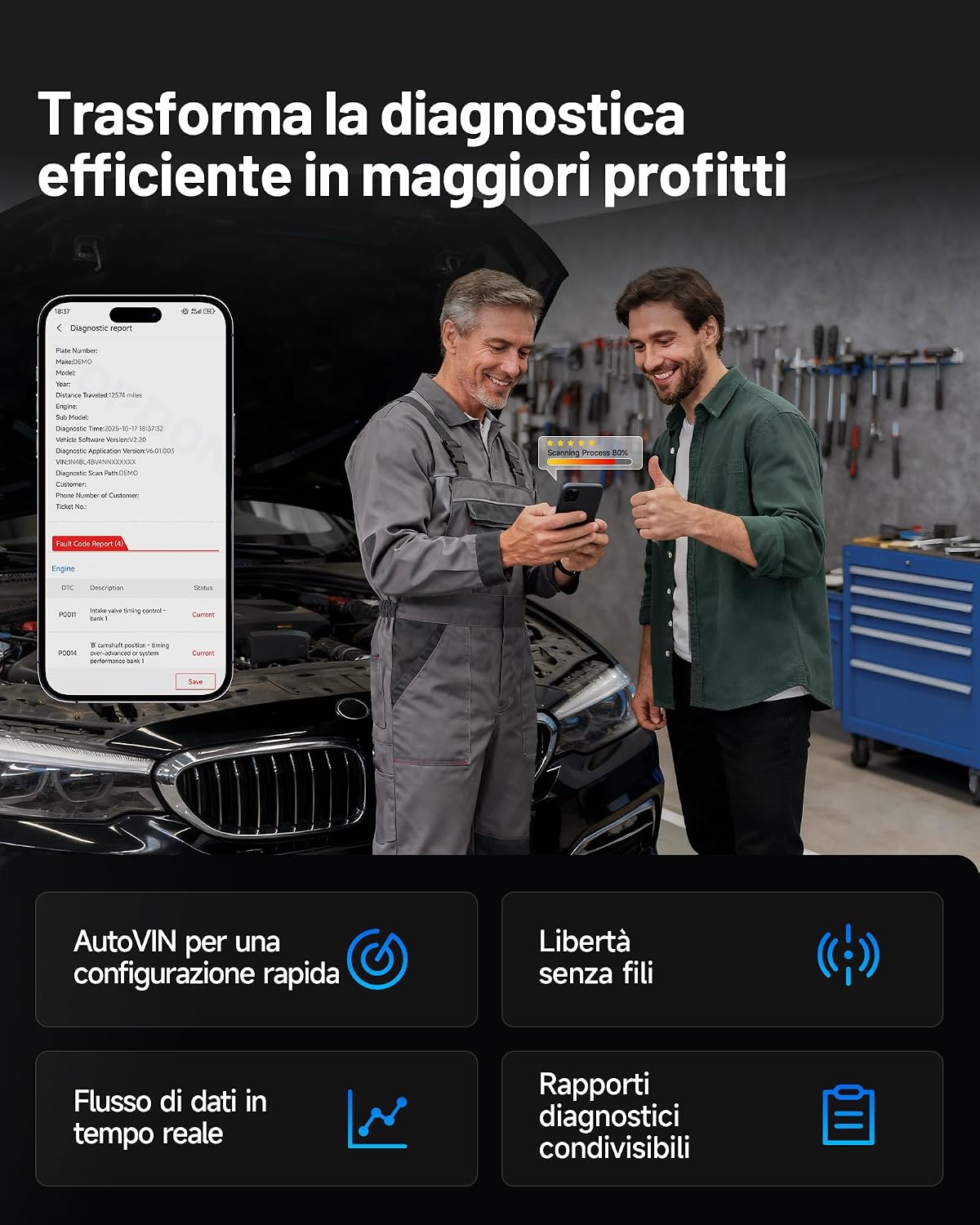 Thumbnail 6 de TOPDON TopScan Master Diagnosi Auto OBD2 Bluetooth con CAN FD/DoIP e accesso SGW per iOS e Android