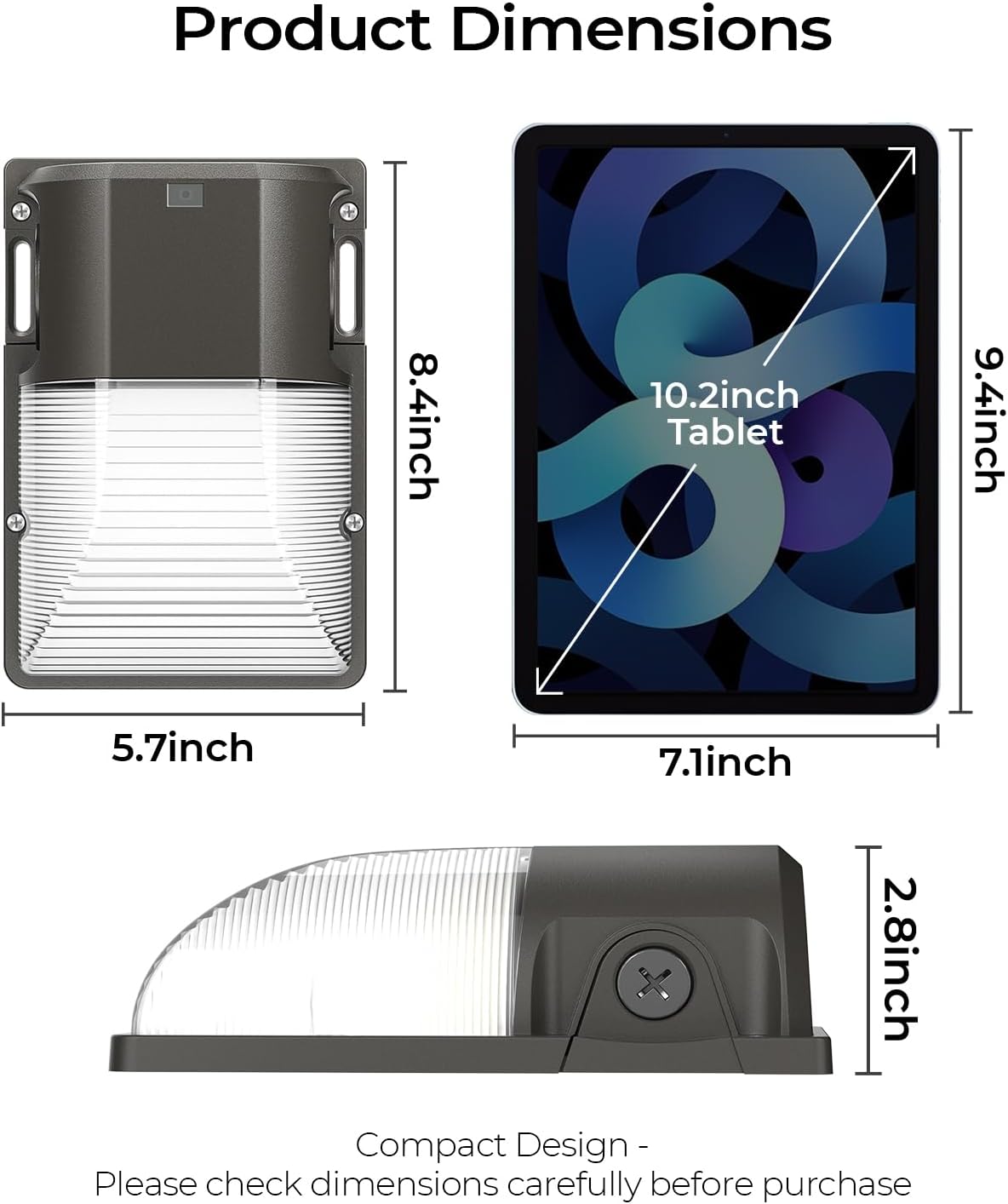 Thumbnail 6 de CINOTON 30W LED Wall Pack Light, 3CCT Dusk-to-Dawn Sensor, 4-Pack