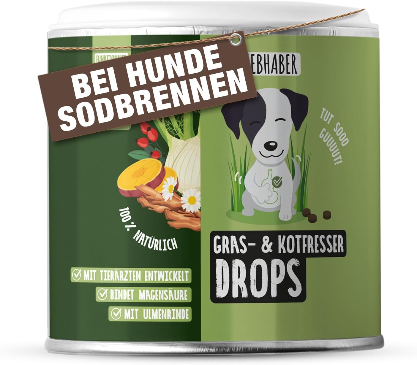 Detalle de TIERLIEBHABER Gras- & Kotfresser Drops bei Sodbrennen – 350 g, ca. 160 Drops