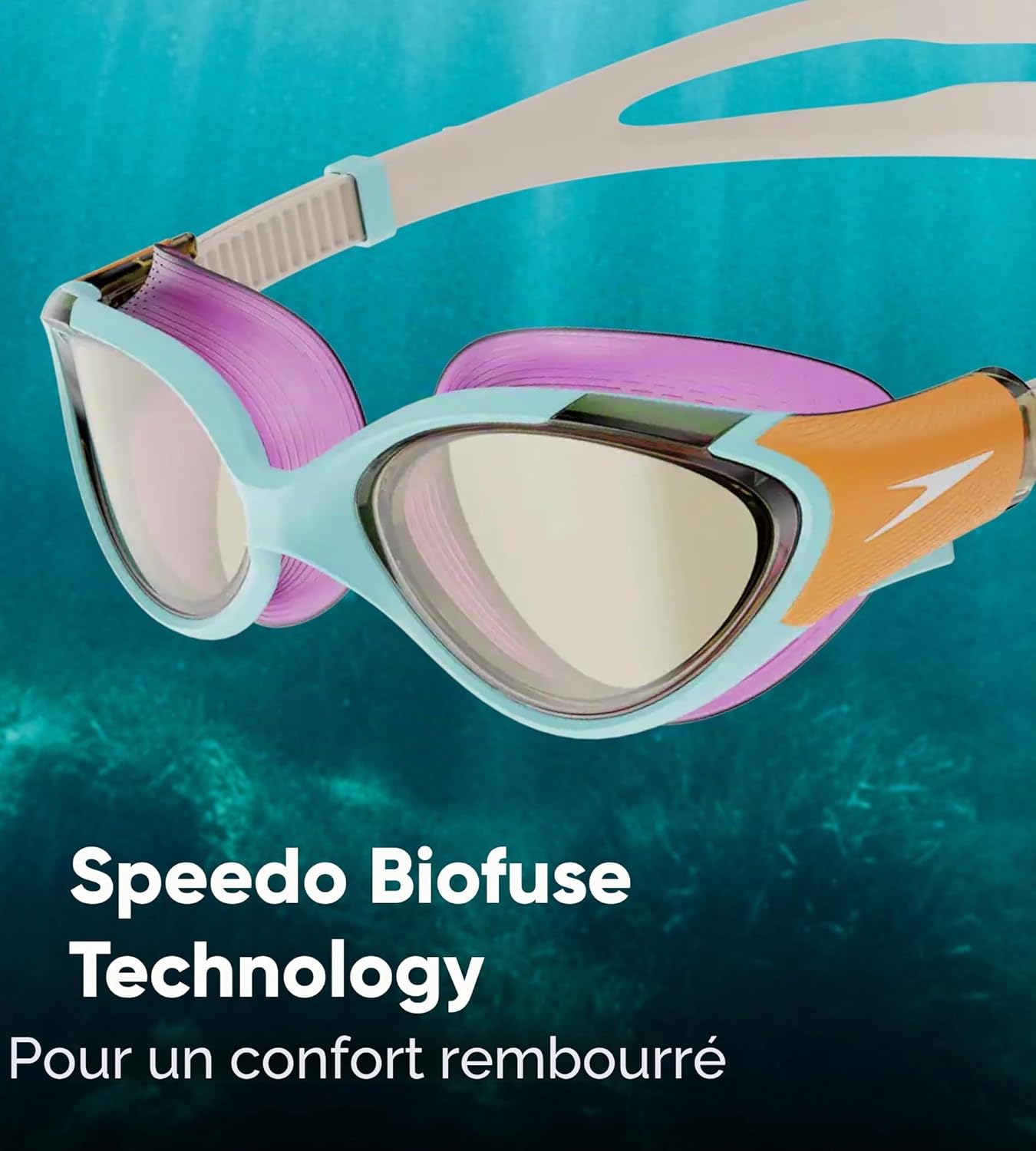 Detalle de Speedo Women's Biofuse 2.0 Lunettes de natation – confort et ajustement pensés pour le visage féminin