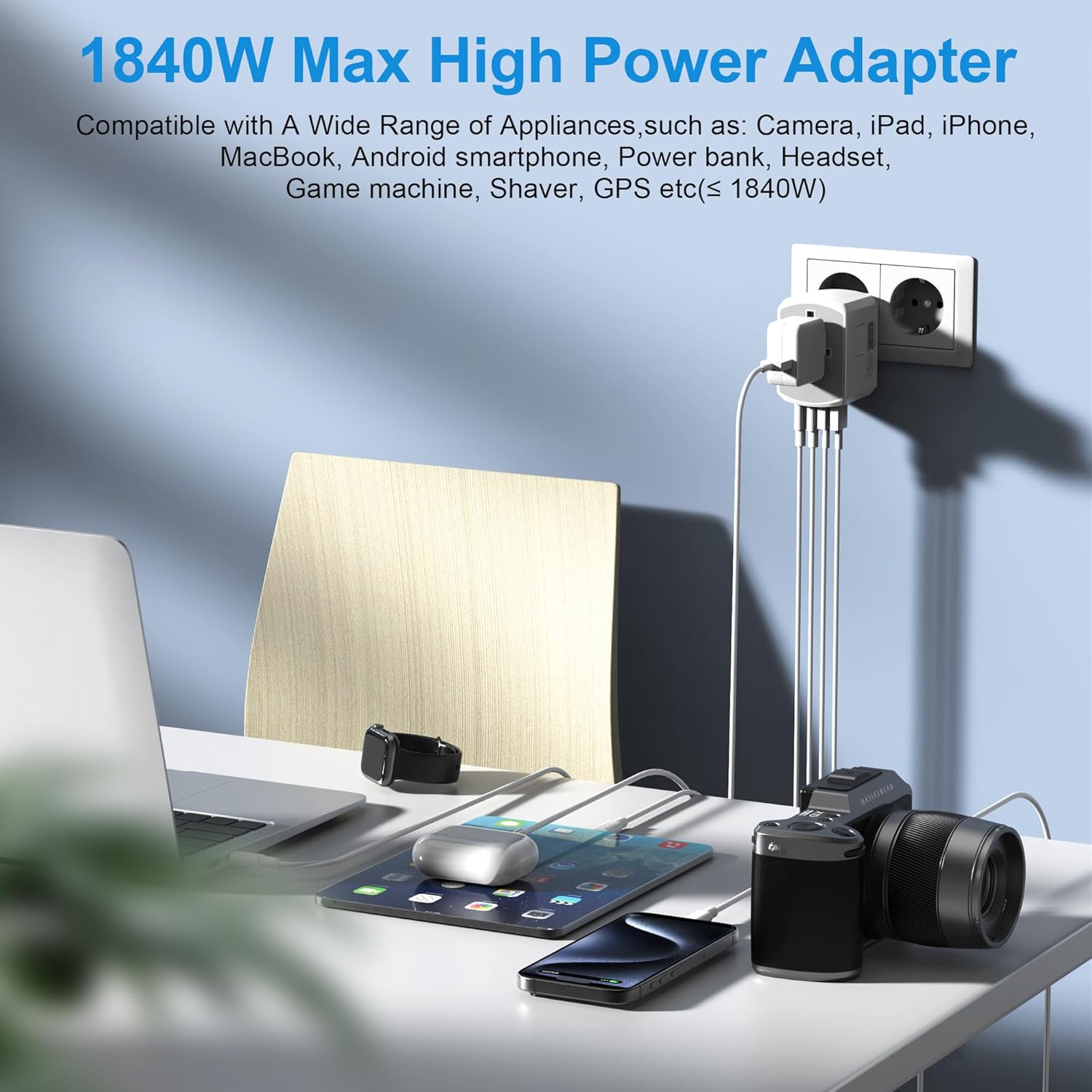 Thumbnail 6 de Adattatore Universale da Viaggio 5 in 1 con 2 USB A, 2 Type-C e 1 Spina AC