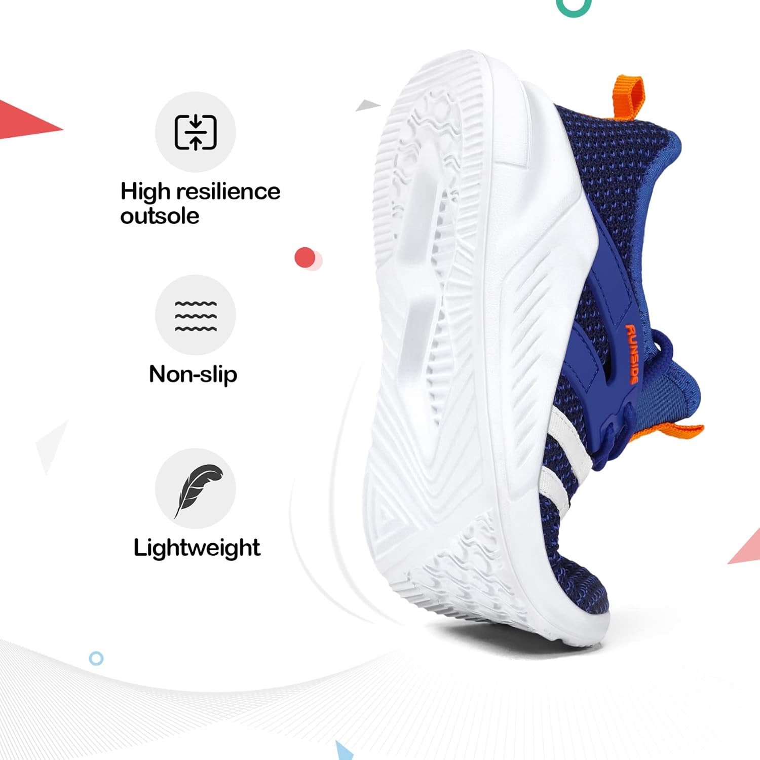 Thumbnail 3 de RUNSIDE Kids’ Lightweight Breathable Lace-Up Tennis & Running Sneakers