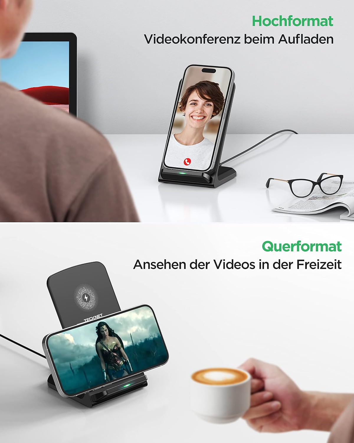 Thumbnail 5 de TECKNET Wireless Charger Stand 15W Qi