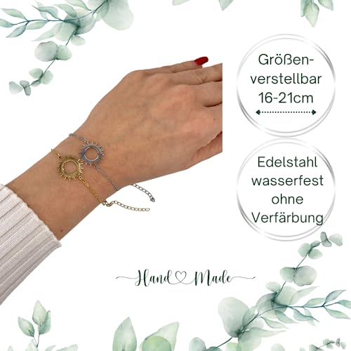 Thumbnail 7 de ONDEGO Sonne Freundschaftsarmband aus Edelstahl – Verstellbar, nickelfrei, Geschenkverpackung