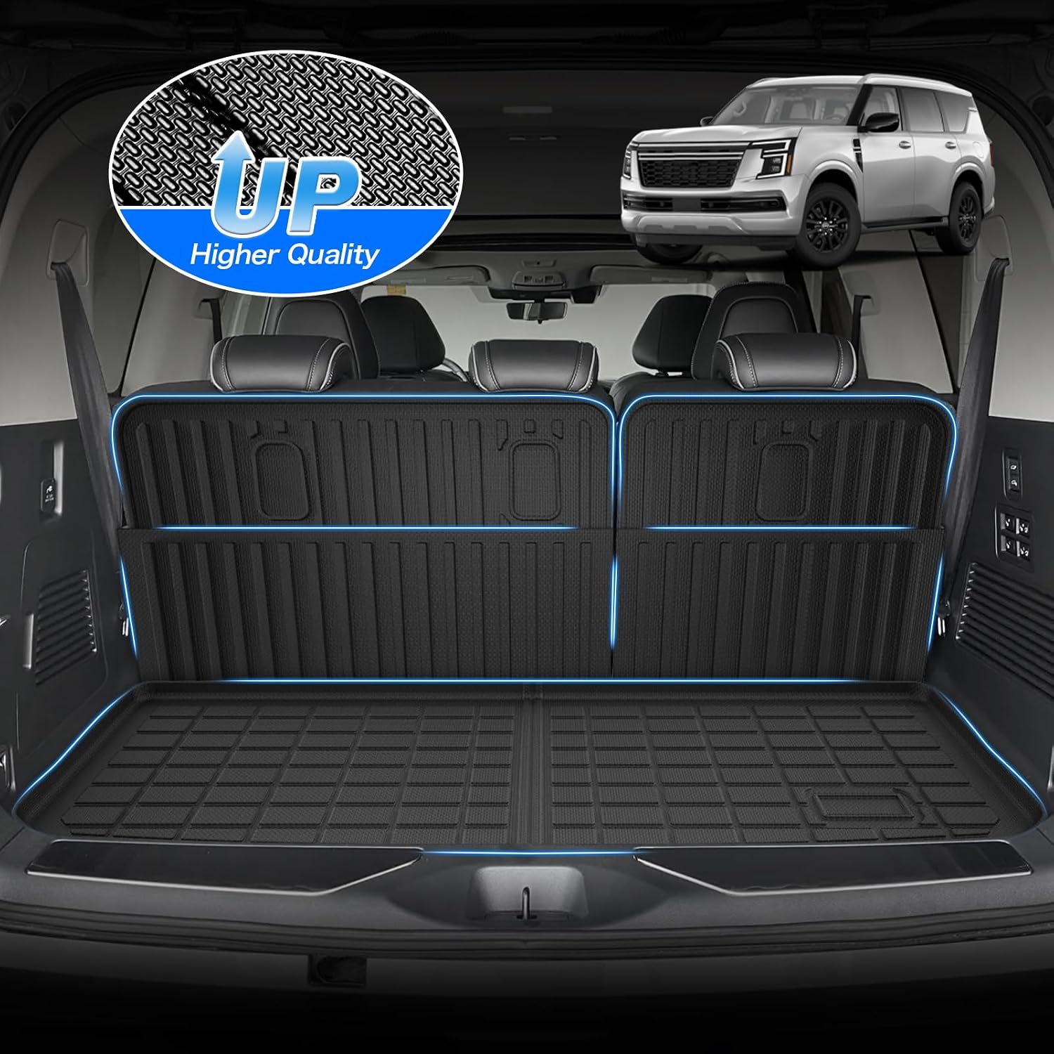Thumbnail 4 de Cartist Floor Mats & Cargo Liner for Nissan Armada 2025 / Infiniti QX80 (8 Seats) - All-Weather, Custom Fit