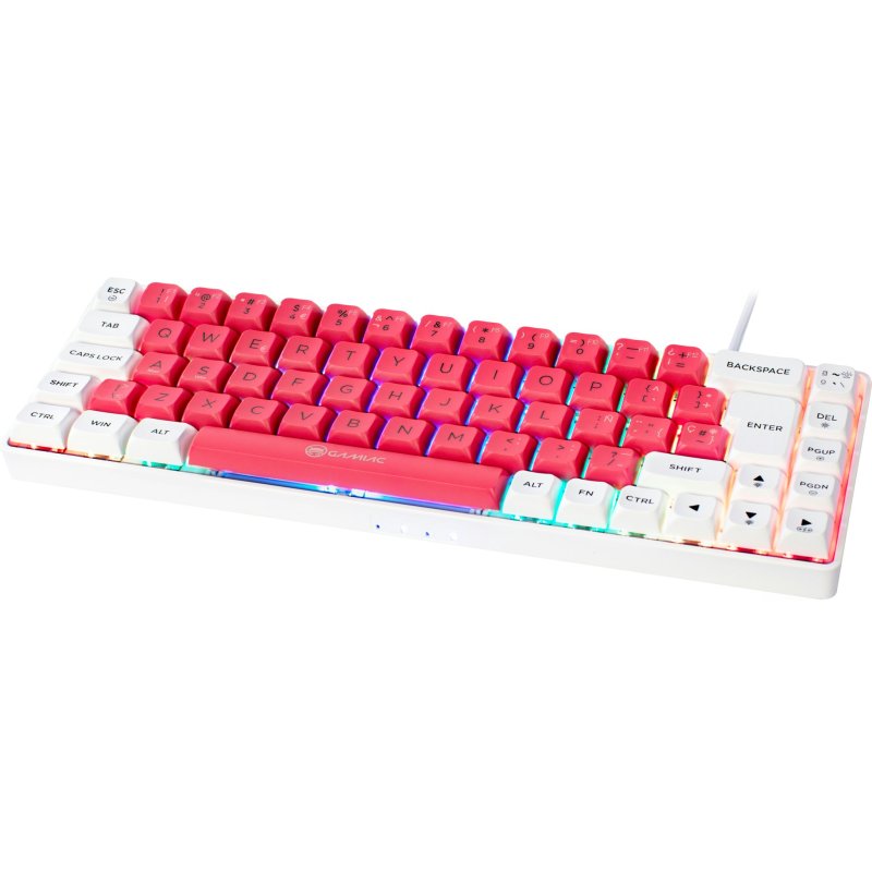 Thumbnail 2 de Teclado mecánico Gamiac TKL69G TKL con Kailh Red hot-swap RGB 1000Hz Blanco/Rosa