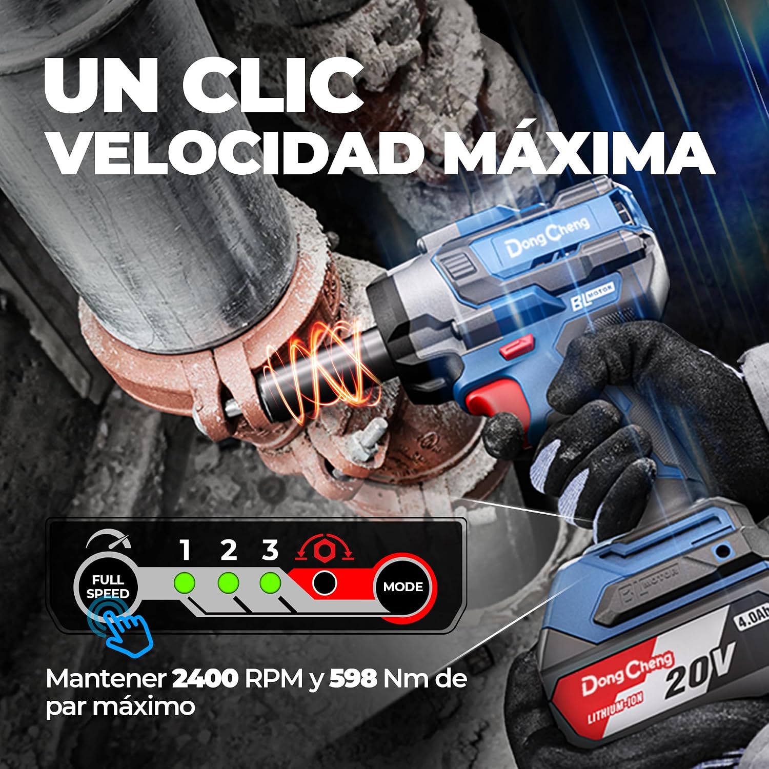 Detalle 2 de Dong Cheng 18V llave de impacto 598