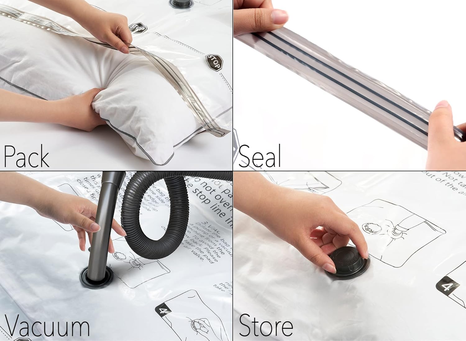Detalle 2 de SpaceAid Jumbo Vacuum Storage Bags 3-pack