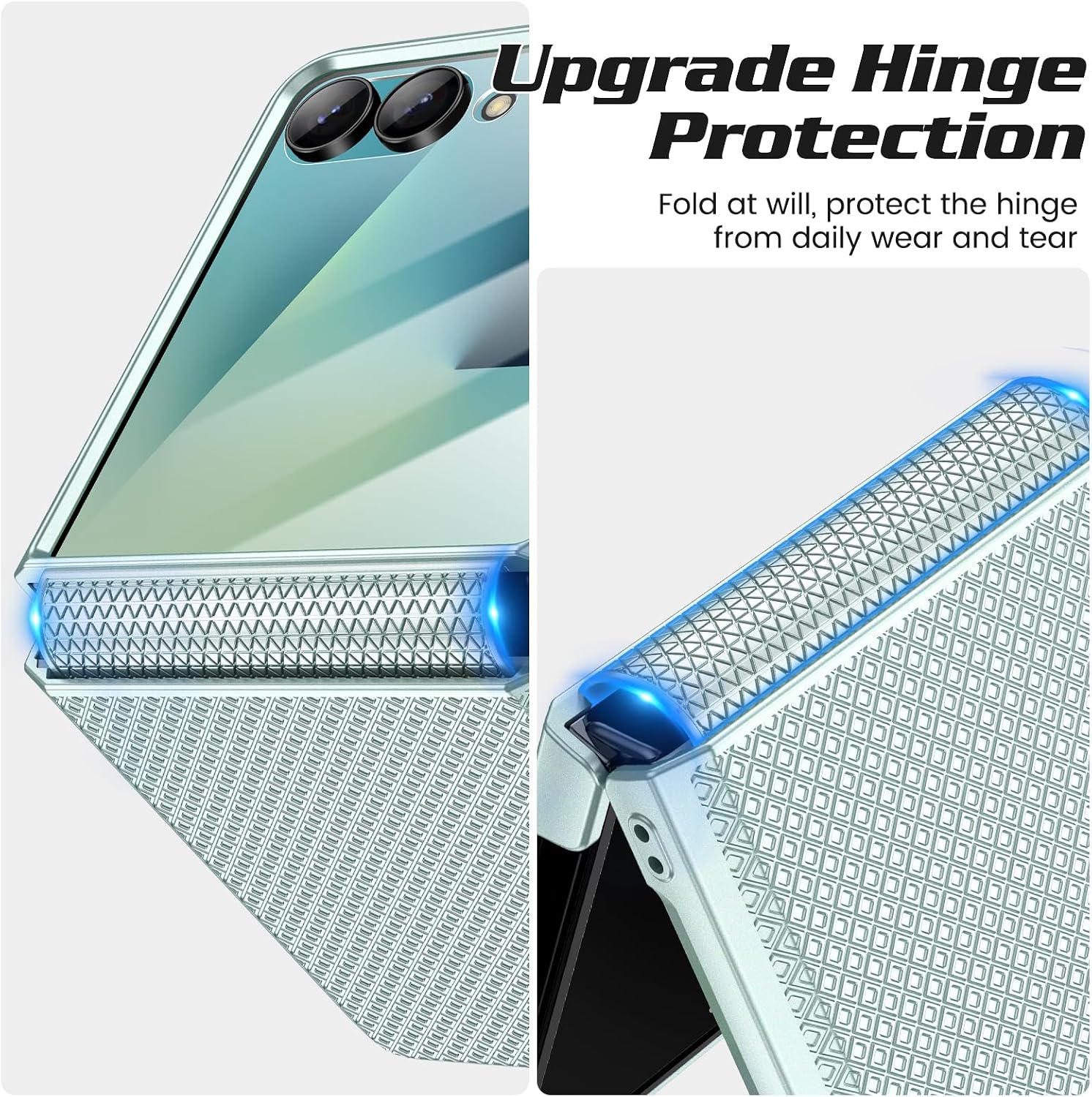 Thumbnail 6 de Doeshine Slim Fit Case for Samsung Galaxy Z Flip 7 with Back Screen Protector & Hinge Protection (Mint Green)