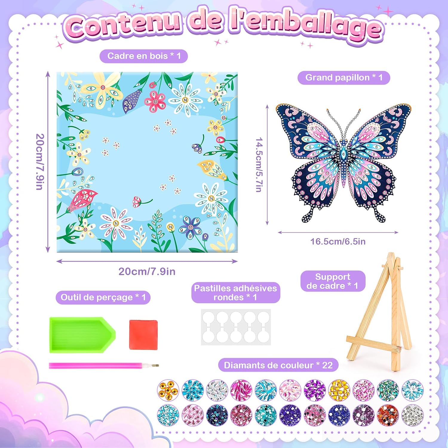 Thumbnail 6 de Cadeau Diamond Painting Papillon pour Fille — Activité manuelle 6–10 ans
