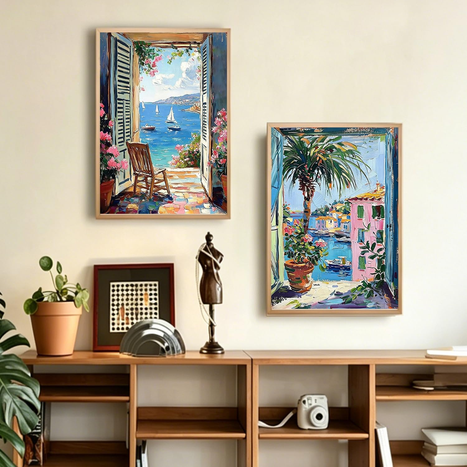Detalle de Yveszomi 2 Pack Paint by Numbers for Adults with Frame – Seascape Canvas Kits (8x12in)