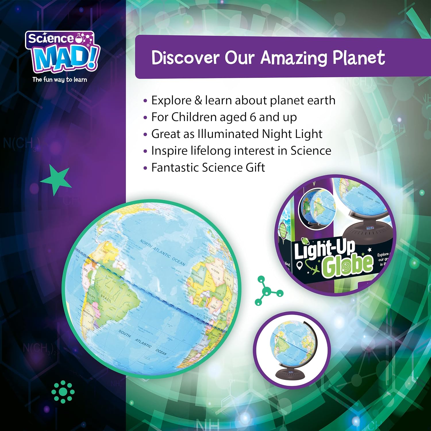 Detalle 2 de Science Mad Light Up Globe