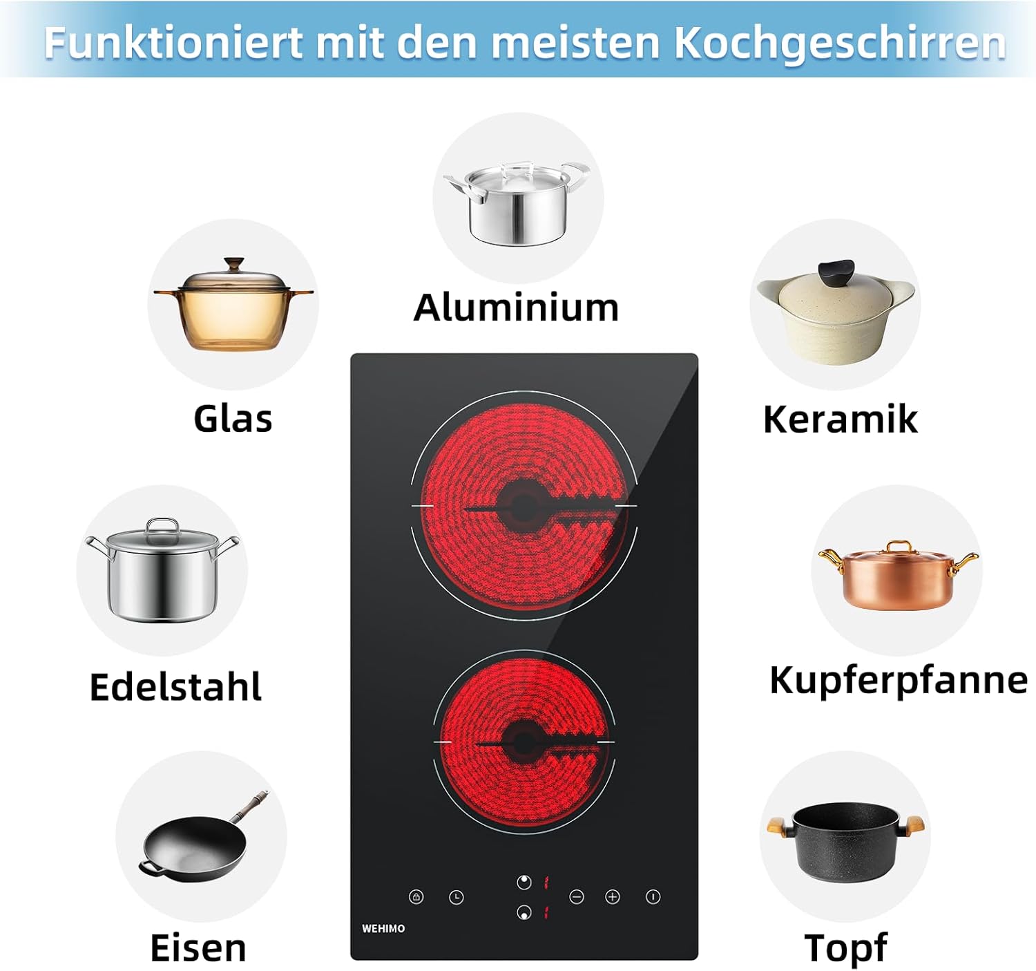 Thumbnail 2 de WEHIMO Glaskeramikkochfeld 29,5 cm 3000 W