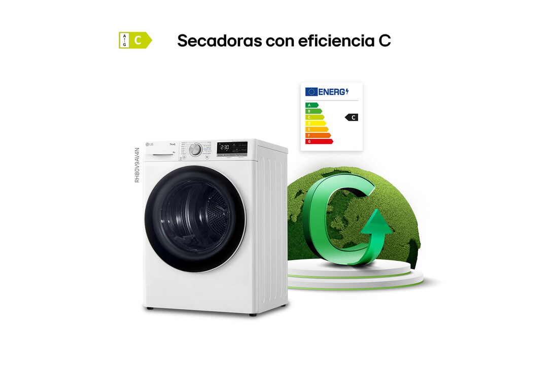 Detalle 1 de RH80V9AV4N Secadora 8 kg Serie 900 con bomba de calor