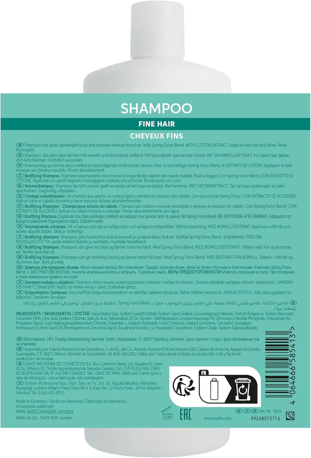 Thumbnail 1 de Wella Professionals INVIGO VOLUME BOOST Bodifying Shampoo – Shampoo volumizzante per capelli fini, 1000 ml