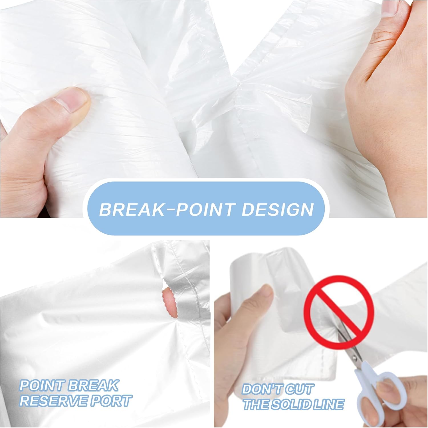 Detalle de 108 Count Small Trash Bags, 4 Gallon Garbage Can Liners – Unscented, Leak-Proof, Clear (15 L)