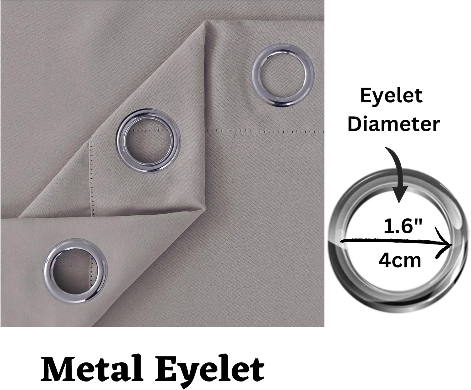 Detalle 2 de Home In Style 4U Thermal Insulated Blackout Curtains (Silver Grey) – 90" width x 54" drop, 2 panels