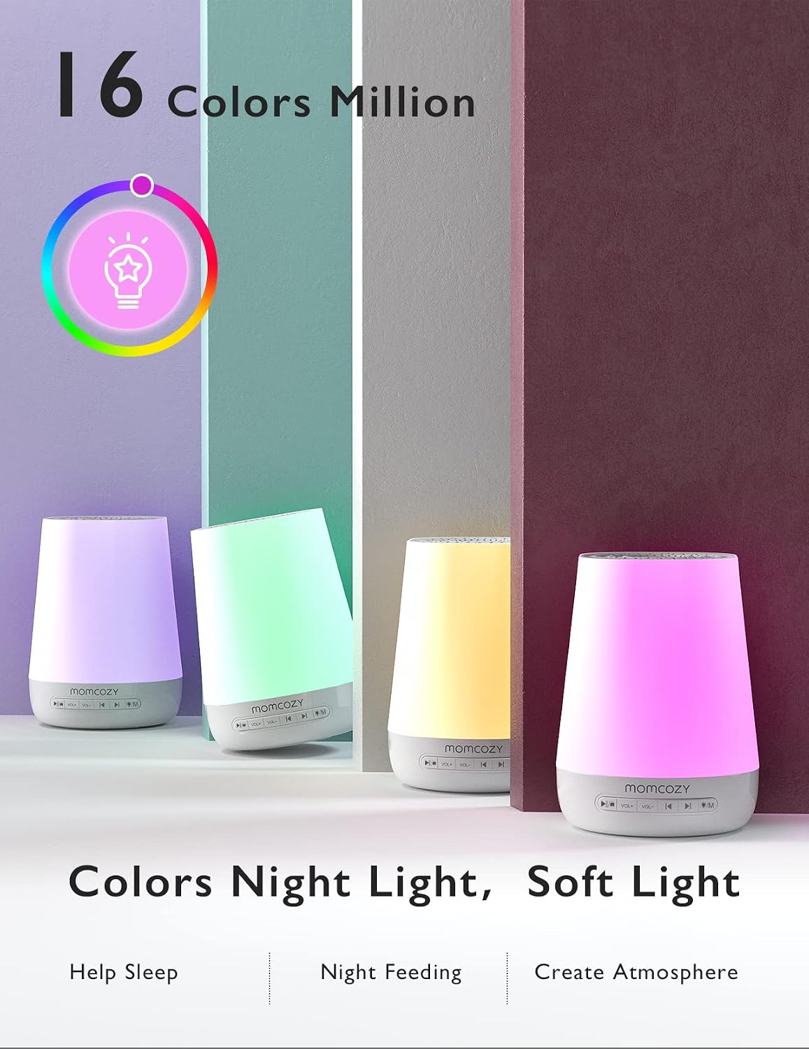 Thumbnail 6 de Momcozy White Noise Machine with 34 soothing sounds