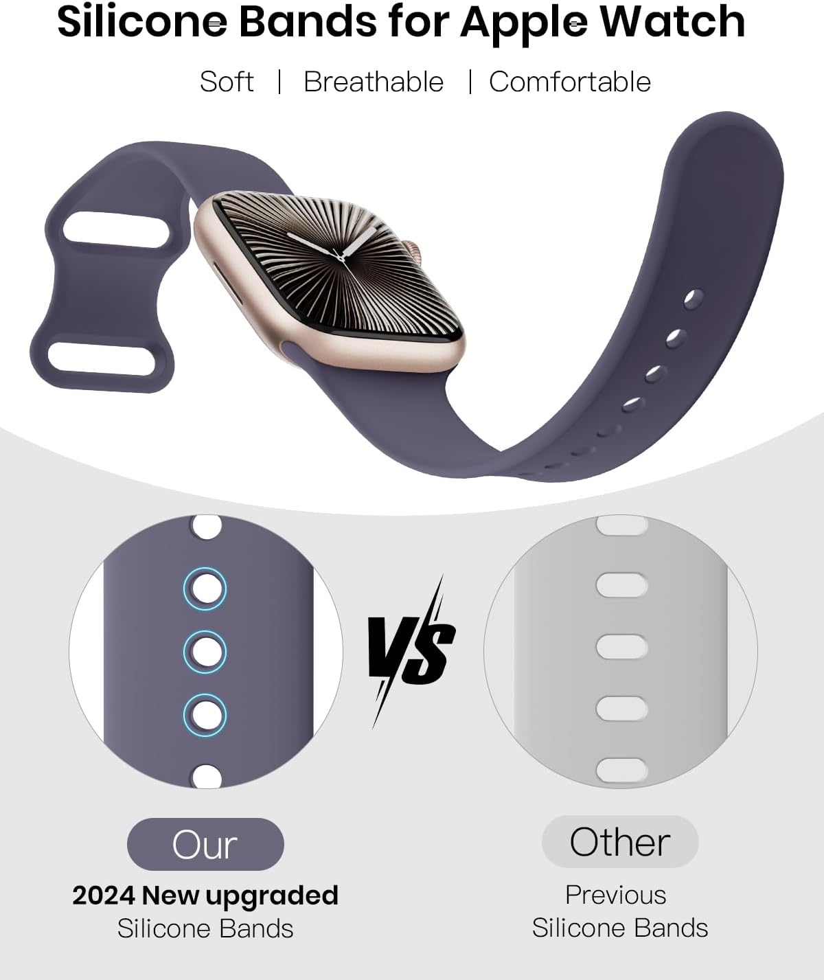 Thumbnail 1 de Patented Silicone Strap for Apple Watch 38–49mm