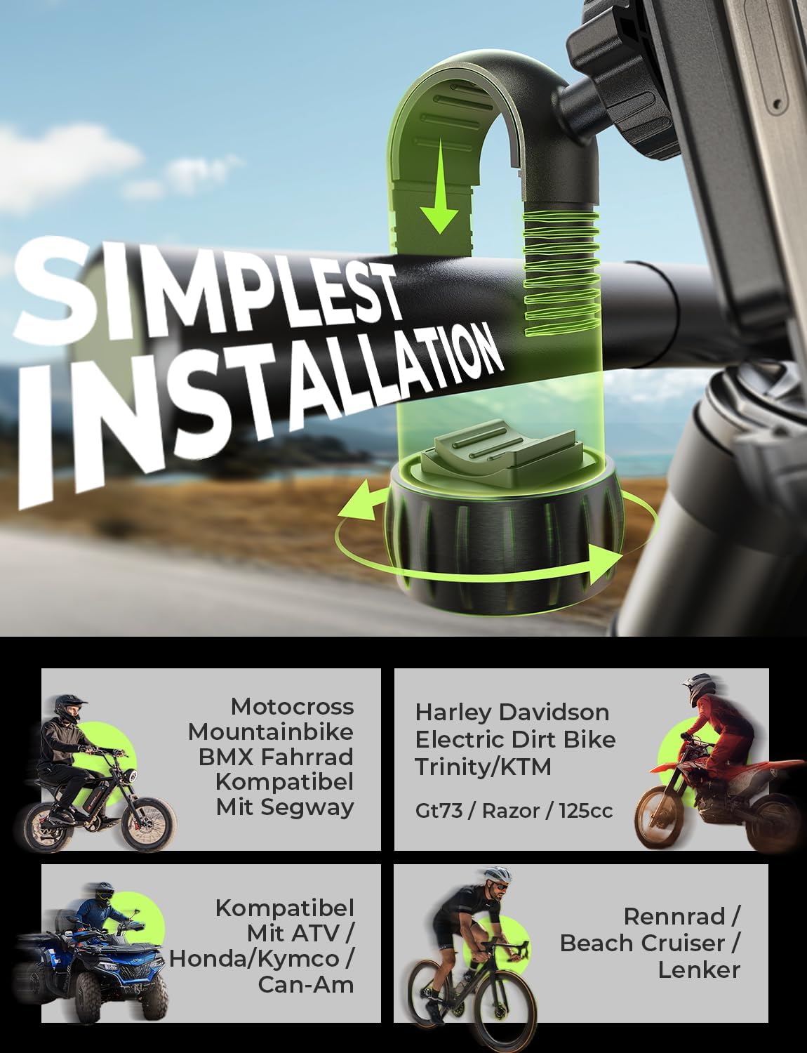 Thumbnail 2 de LISEN Handy Halterung Fahrradlenker 360°
