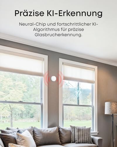 Detalle 2 de eufy Glasbruchsensor E10 – zuverlässige KI-Erkennung mit EU-HomeBase-Anforderung