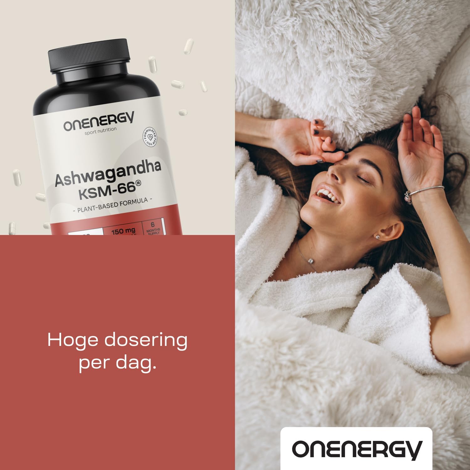 Thumbnail 3 de ONENERGY Ashwagandha KSM-66, 180 plantaardige capsules met 150 mg extract