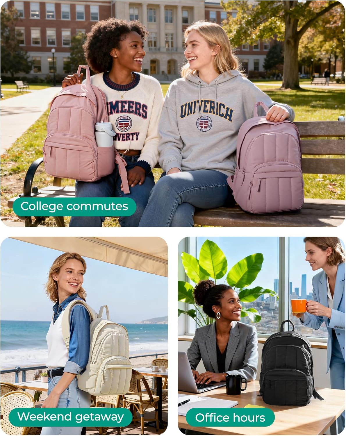 Detalle 2 de BAGSMAT Quilted Laptop Backpack 15"