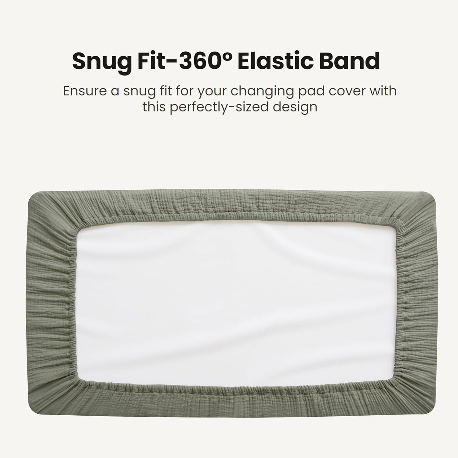 Thumbnail 6 de Konssy Quilted Muslin Changing Pad Covers, 2-Pack, Waterproof, 32 x 16 Inches