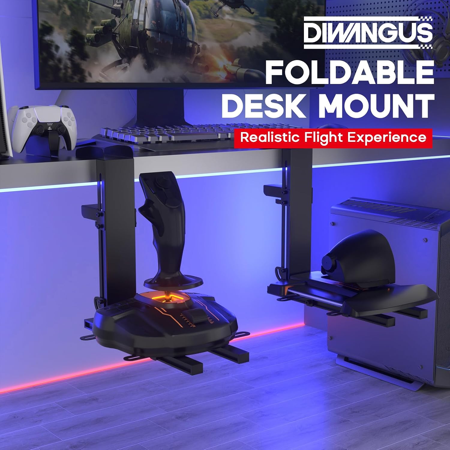 Detalle 2 de DIWANGUS Joystick Desk Mount for T.16000M FCS
