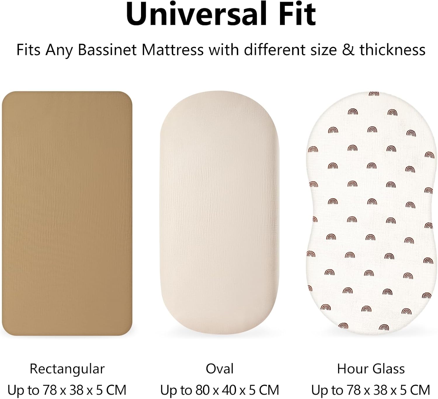 Thumbnail 3 de Peepeemax drap housse en mousseline de coton 80x40 cm (lot de 2) pour couffin et berceau