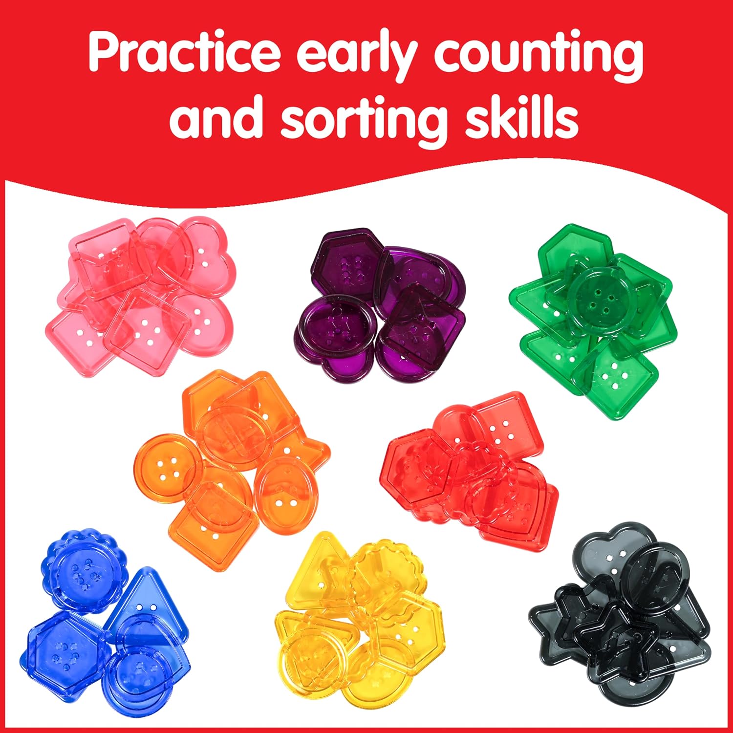Thumbnail 4 de edxeducation Transparent Large Buttons 60 pack 🎲