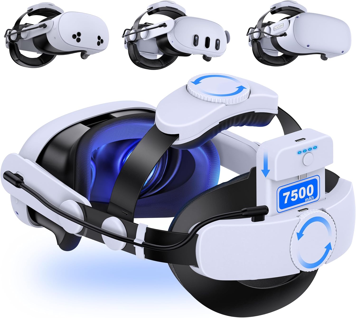 Thumbnail 6 de Elegamefy Headstrap für Meta Quest 3/3s/Quest 2 mit 20.000-mAh Akku & Ladestation