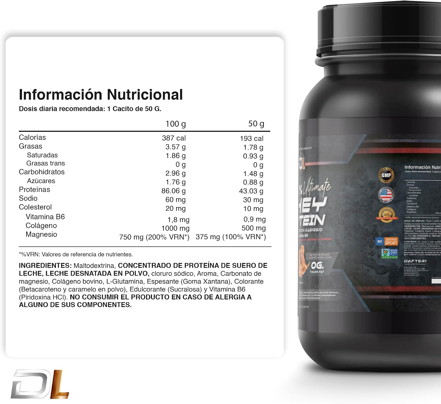 Thumbnail 6 de Whey Protein Caramelo 1kg de Healthy FUSION: proteína en polvo con colágeno, magnesio y aminoácidos para músculo y recuperación