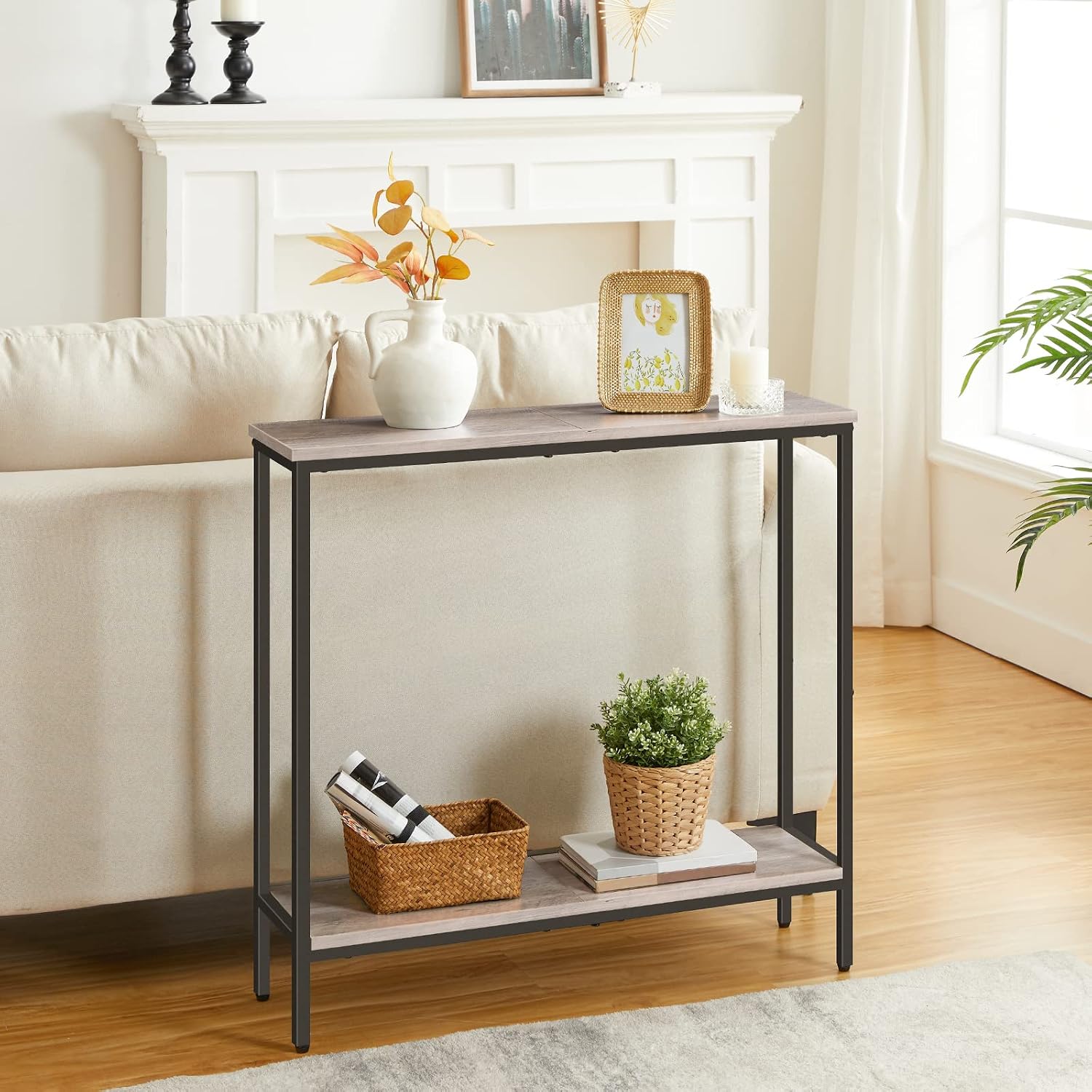 Thumbnail 4 de HOOBRO Consolle Ingresso 75 x 22 x 75 cm – Tavolo Console Stretto in Bianco