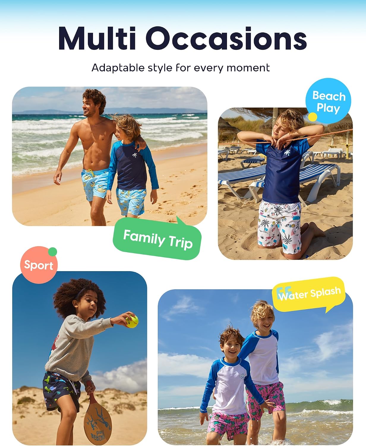 Detalle de maamgic Boys Swim Trunks with Compression Liner (Toddler) Stretch Swim Shorts
