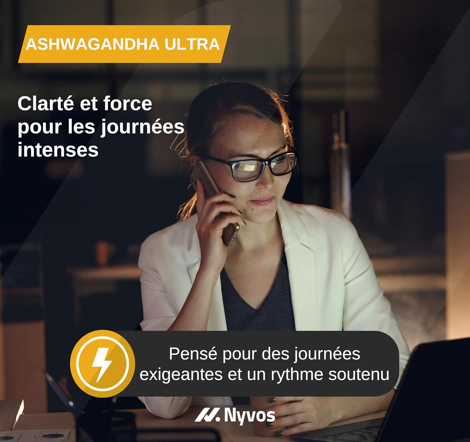 Detalle 2 de Nyvos Ashwagandha Shoden Ultra 35% Withanolides 120 gélules