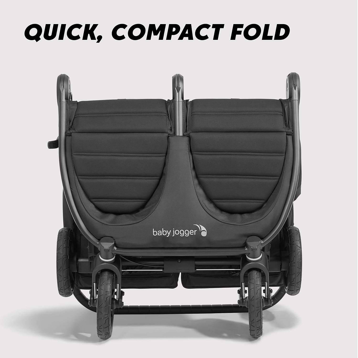 Detalle 2 de Baby Jogger City Mini GT2 All-Terrain Double Stroller (Forever Air Rubber Tires, All-Wheel Suspension, Twin Stroller with Belly Bar and Leatherette Handlebar) – Pike Color