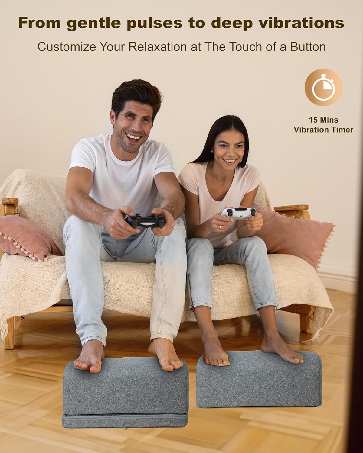 Thumbnail 4 de COMFIER Foot Warmer with Vibration: 3-Height Under-Desk Foot Rest with Heat and Massage