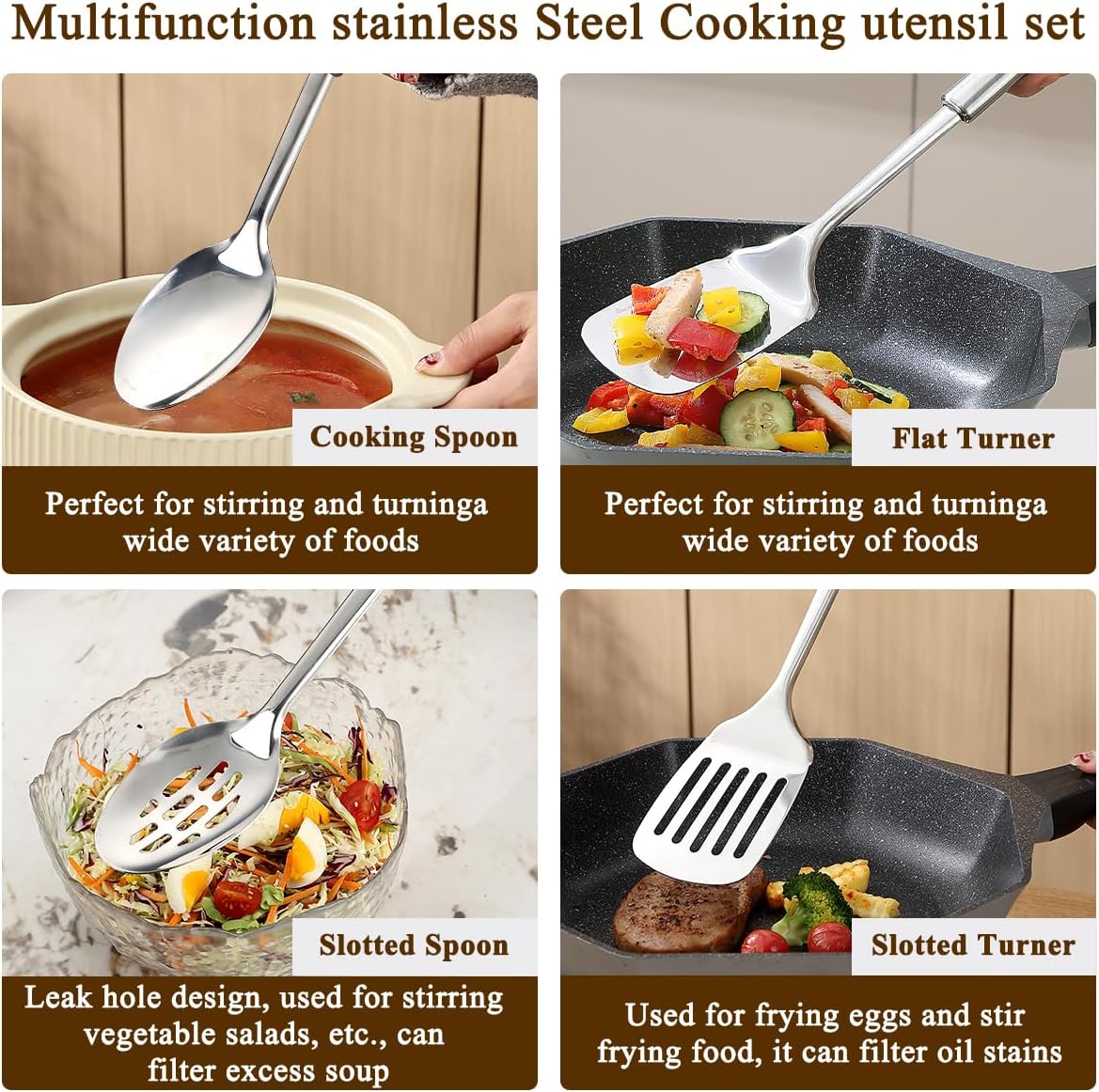 Thumbnail 4 de HOMQUEN Homquen Kitchen Utensils Set (4 Pieces) stainless steel spatula and ladles