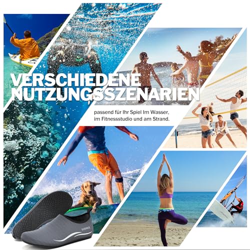 Thumbnail 6 de Sixspace Badeschuhe Damen/Unisex Grau 38 EU – Wasserschuhe mit rutschfester Sohle