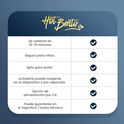 Thumbnail 8 de Hot Bento PLUS – Fiambrera eléctrica portátil y autocalentable (994 ml, negro)