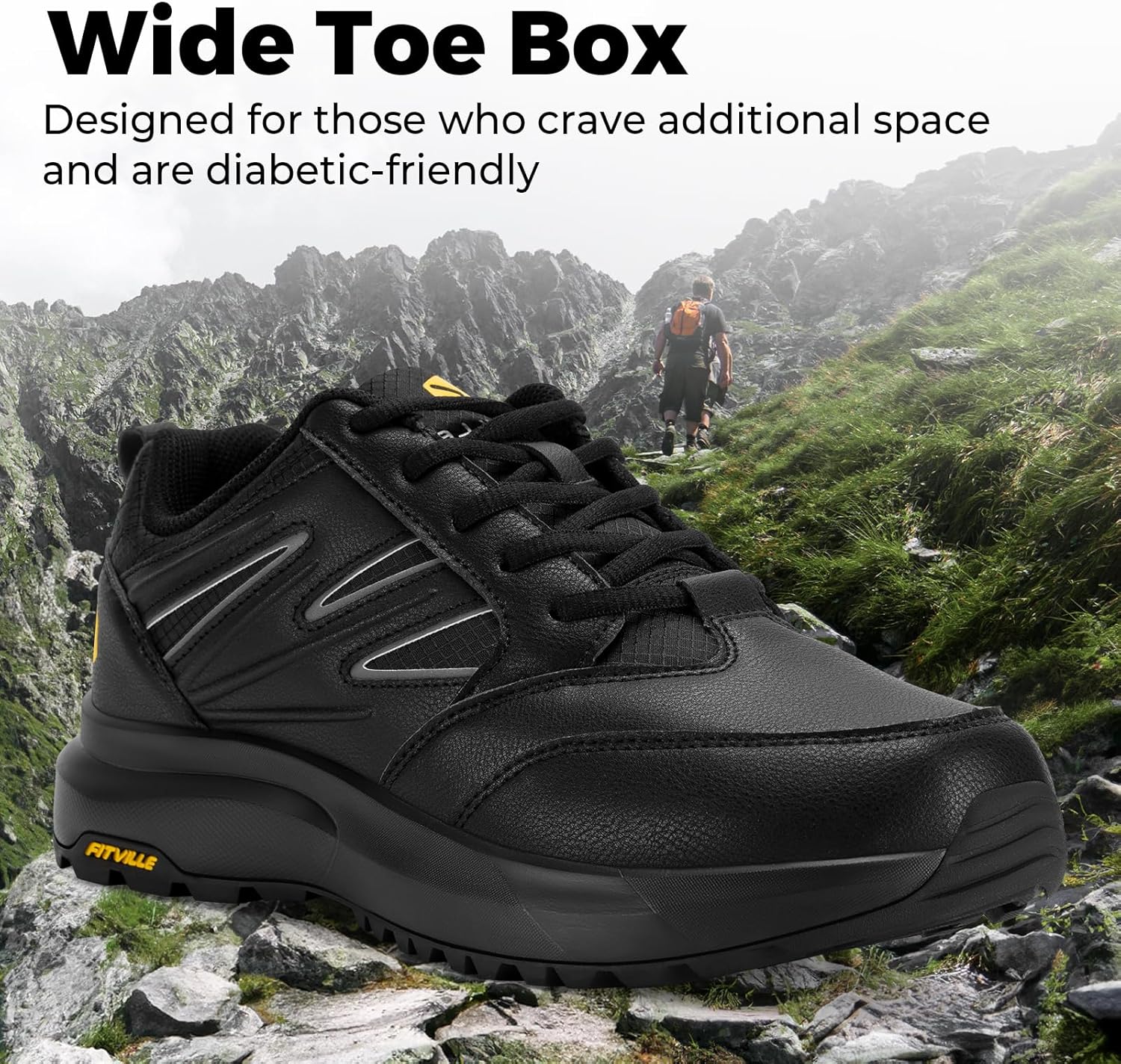 Thumbnail 1 de FitVille Scarpe Uomo Extra Larghe da Running: leggerezza, comfort e supporto per l'arco