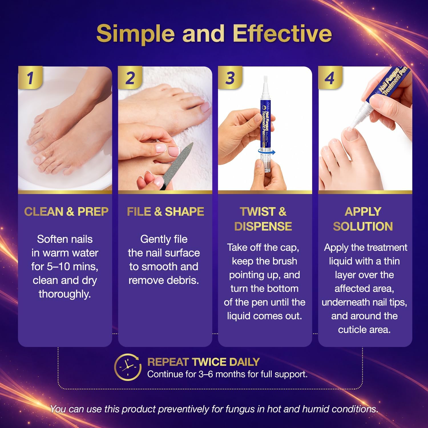 Thumbnail 5 de UAUKO Toenail Fungus Treatment Pen, 25% Undecylenic Acid, Pack of 4