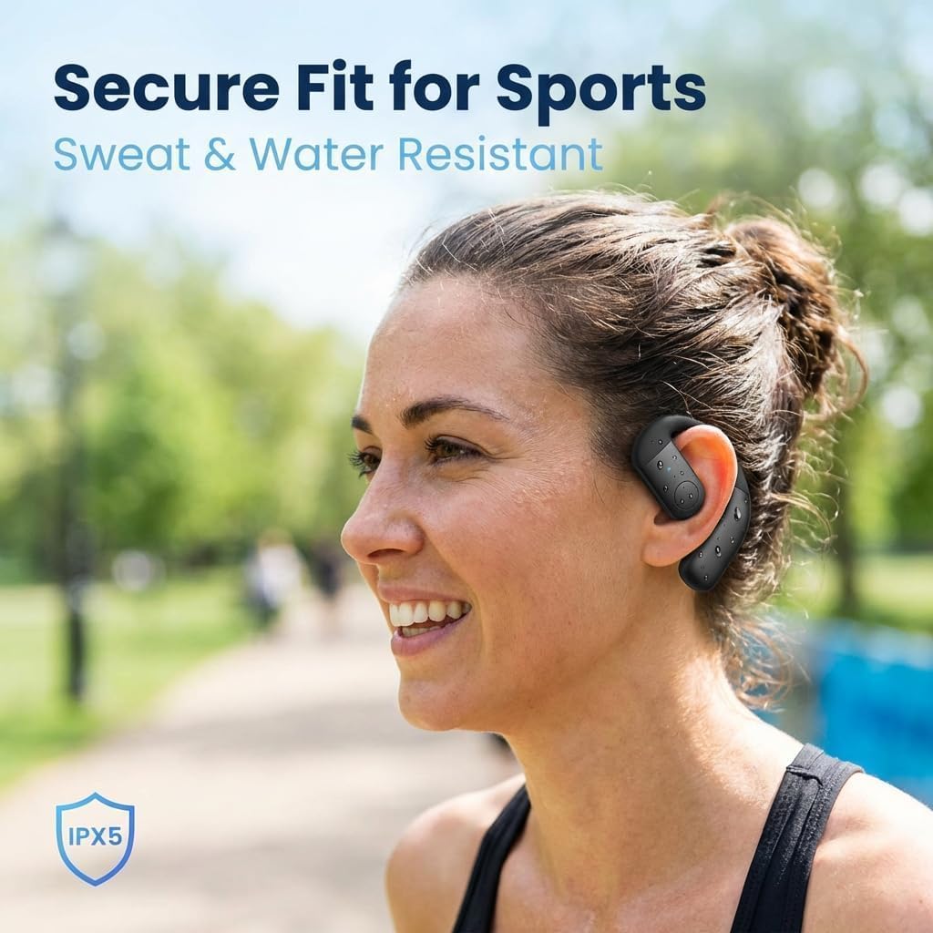 Thumbnail 2 de Bluetooth Headset V5.4 Open-Ear Earpiece with Mic – 30h Talk Time, 200h Standby